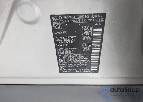 2019 Nissan Rogue Sv from USA, damaged, VIN KNMAT2MTXKP553325